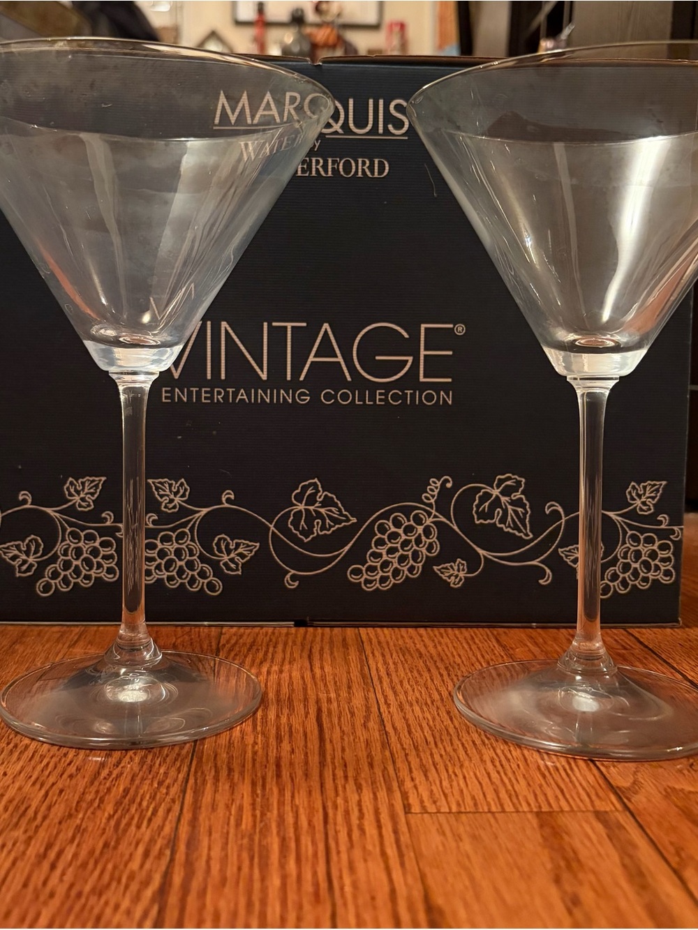 Waterford Crystal Clear Martini Glasses - Set of 2, marquis vintage collection